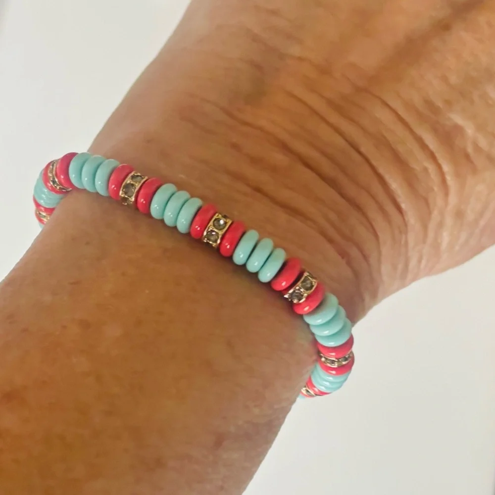 Roxanne Assoulin Colorblocked Beaded Bracelet NWT - Picture 7 of 9
